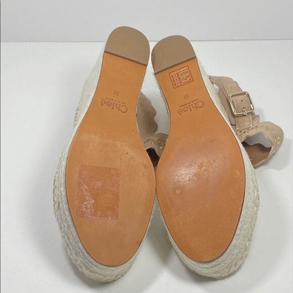 Chloe suede Espadrille Platform Wedge Sandals - Picture 8 of 10